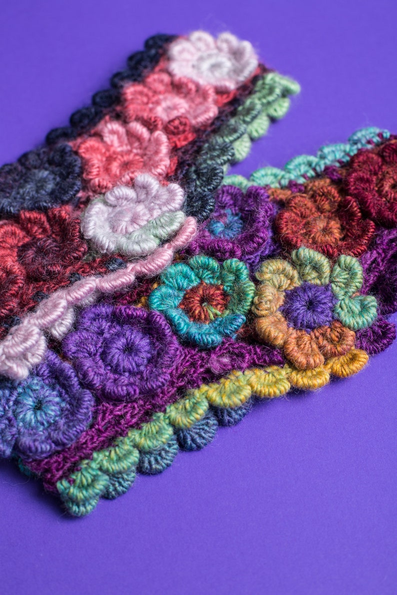 PATTERN Crochet Headband PDF pattern adult female size DK yarn Lovers of flowers ear warmer pattern Flowers crochet headband image 4