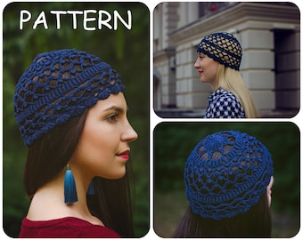 Bullion Stitch Summer Beanie: Lightweight Crochet Hat PDF by ItWasYarn