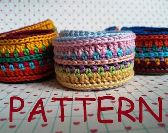 Crochet Pattern Headband Boho Style - Colorful Crochet Womens Headband Written Graph Pattern - Handmade Crochet Pattern "Carnival" ItWasYarn