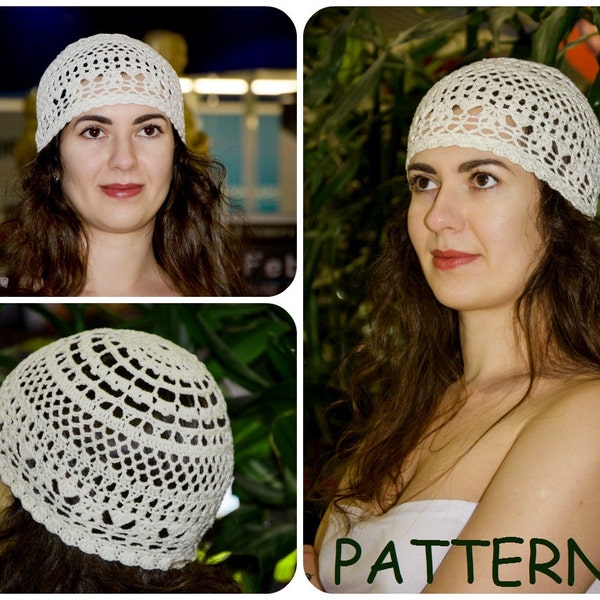 Modèle de chapeau de soleil - Modèle de chapeau rétro au crochet - Modèle de dentelle au crochet - Modèle de chapeau vintage au crochet pour l'été - Modèle de chapeau DIY pour femme