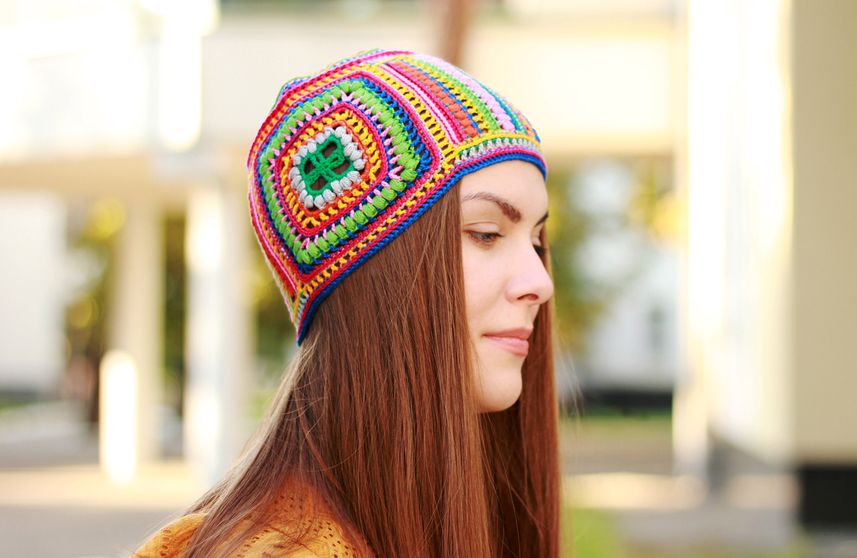 4 Crochet Beanie Pattern Set - Hippie Crochet Hat Patterns