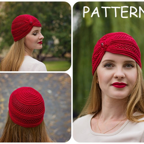 Crochet Pattern Beanie Hat With Bead 