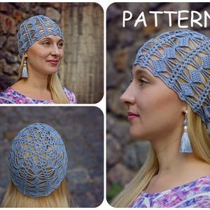 Women's Hat Crochet Pattern - Retro Beanie Crochet Hat Pattern - Graph And Written Crochet Pattern - PDF Pattern US Terms - Lace Hat Crochet