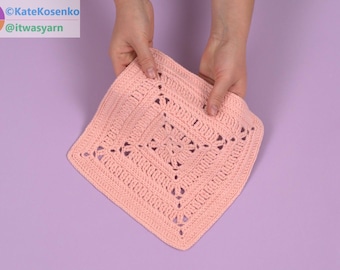 Openwork Crochet Square "June" – Breathable, Repeatable Pattern with Infinite Size Options | Year Bundle