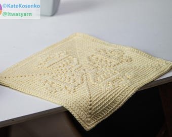 Square Crochet Pattern November– Solid Floral Dishcloth Design, Year Bundle PDF