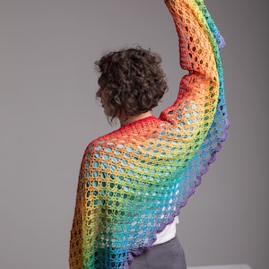 Lacy Crochet Shawl Pattern, Radiant Shawl Crochet Pattern, Easy Crochet Project with Openwork Design, Written and Graph Summer Scarf Pattern
