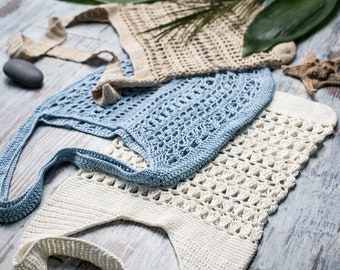 3 Crochet beach bag patterns - Shoulder crochet bag set patterns - Grosery bag patterns - How to crochet eco friendly bags - ItWasYarn PDF