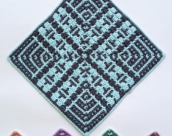 Pulse Square: Overlay Mosaic Crochet Pattern PDF, Instant Download