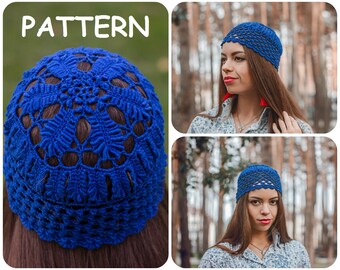 Written Crochet Pattern Hat -  Summer Crochet Beanie  - Womens Lace Vintage Hat Graph Pattern - Indie Design Crochet Hat Pattern ItWasYarn