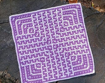 Drift Square: Easy Crochet Overlay Mosaic Pattern PDF, Chart and Written Instructions