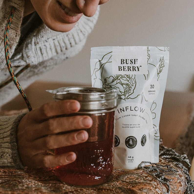 Period Fertility Tea With Raspberry leaf and Vitex Berry ORGANIC Small Batch, Hand blended INFLOW image 2