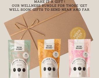 Get Well Gift set with 3 full size teas, over 90 servings of tea