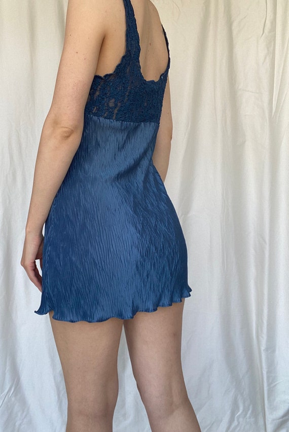 90s Val Mode lingerie blue slip dress size medium - image 5