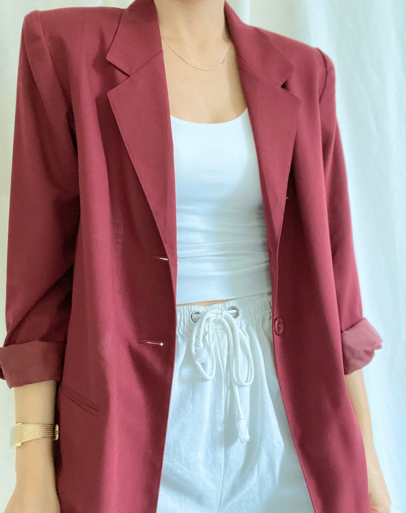Vintage 90s women\u2019s red blazer size 10