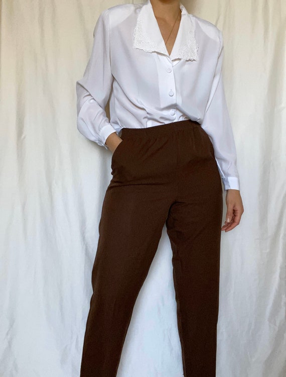 Vintage 90s White Stag chocolate brown easy pant … - image 5