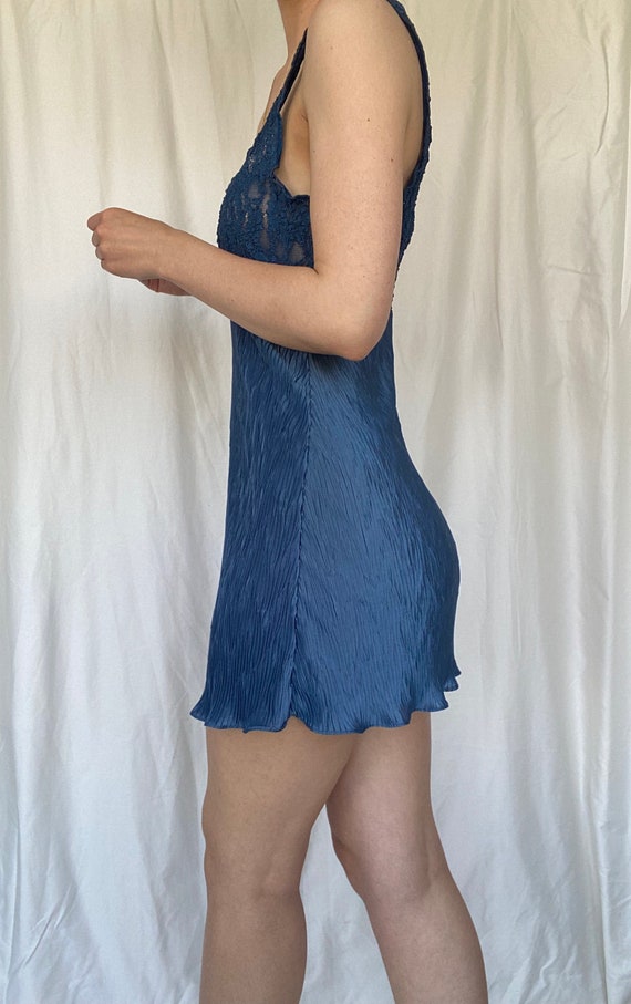 90s Val Mode lingerie blue slip dress size medium - image 2