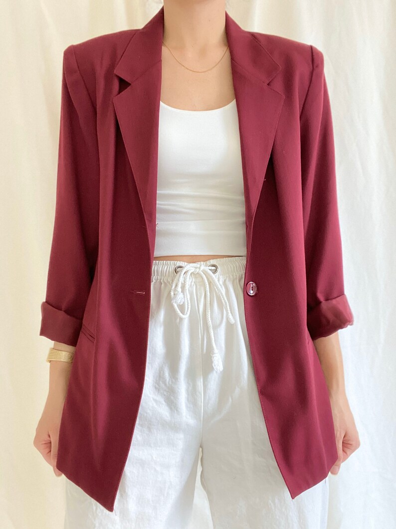 Vintage 90s women\u2019s red blazer size 10