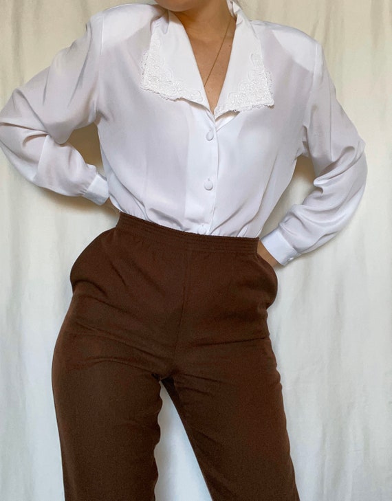 Vintage 90s White Stag chocolate brown easy pant … - image 4