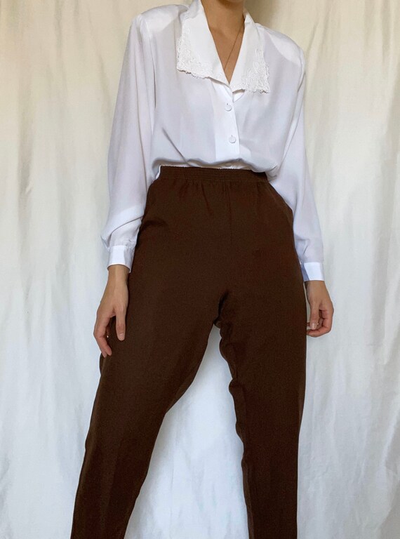 Vintage 90s White Stag chocolate brown easy pant … - image 2
