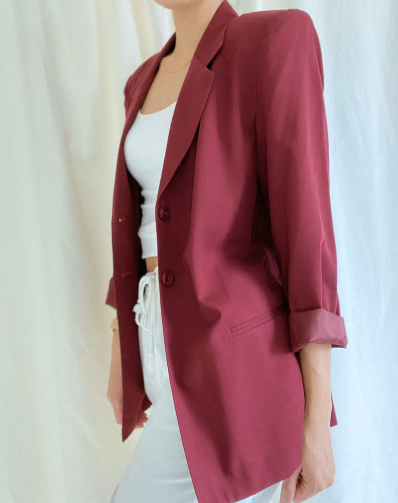 Vintage 90s women\u2019s red blazer size 10