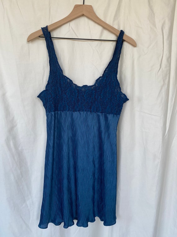 90s Val Mode lingerie blue slip dress size medium - image 8