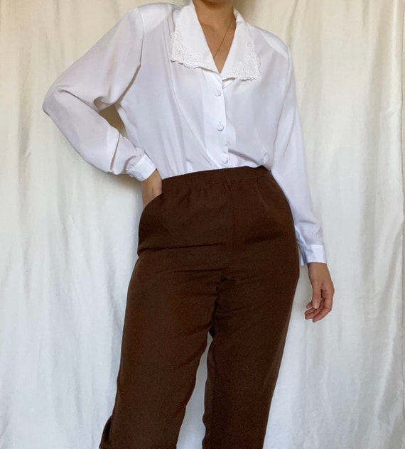 Vintage 90s White Stag chocolate brown easy pant … - image 6