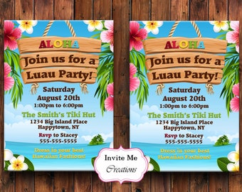 luau invitations etsy