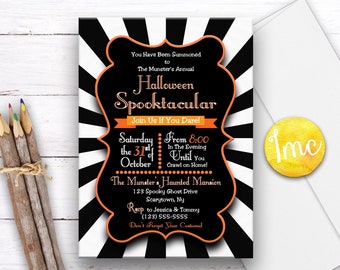 Halloween Party Invitation, Halloween Invite, Costume Party Invitation, Spooky Invitation, October Invite, Birthday Invitationn, Digital