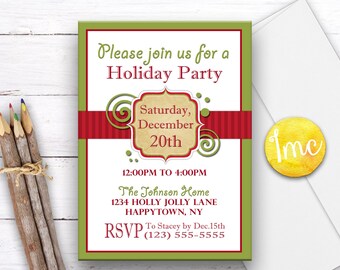 Christmas Invitation, Holiday Invitation, Christmas Party Invite, Christmas Invite, Holiday Invite, Digital Invite, Printable Holiday