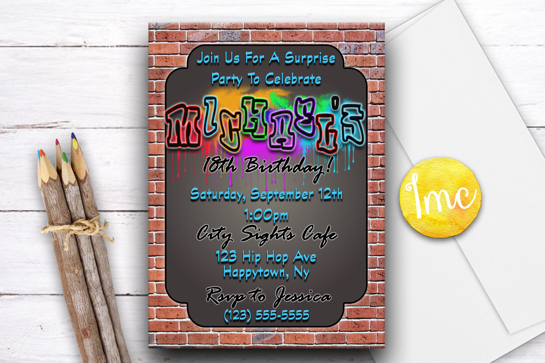 Graffiti Invitation Graffiti Invite Spray Paint Invite Etsy