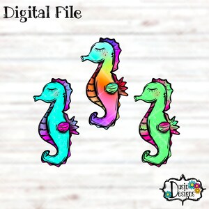 Sea Horse PNG, Sea Horse, Ocean Png, Sea Horse Earring Png, sea Horse Keychain, Colorful Sea Horse