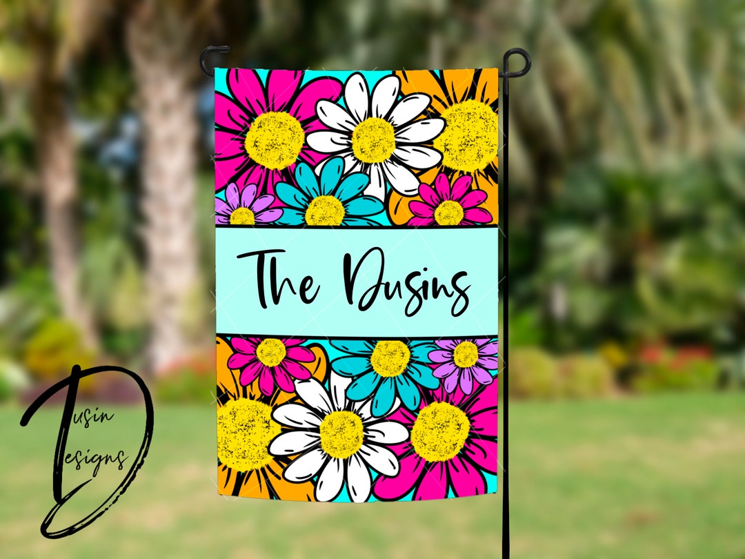 Garden Flag PNG, Daisy Png, Daisy Garden Flag, Colorful Garden Flag Etsy