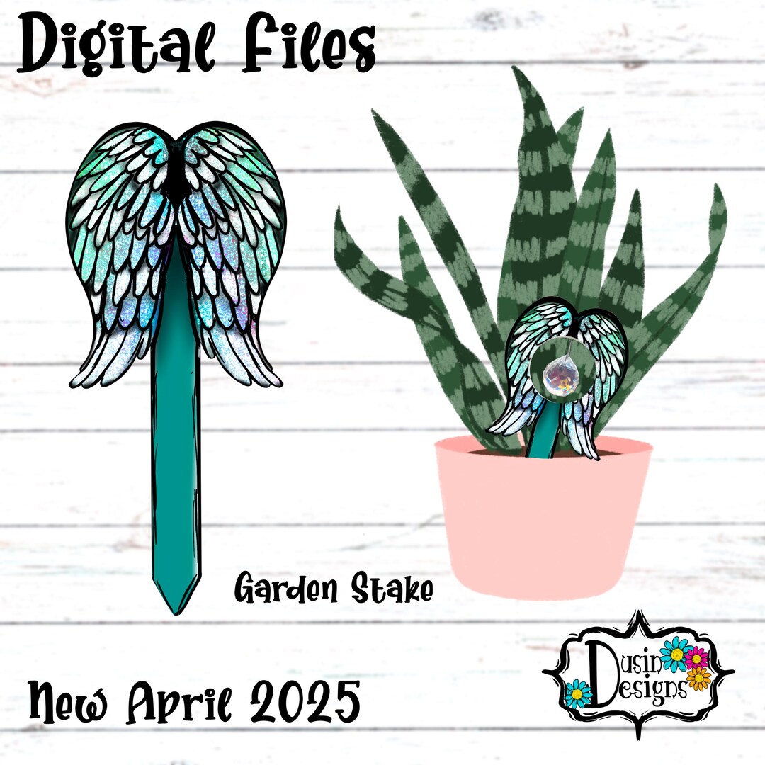 Angel Wing Garden Stake, Garden Stake, Angel PNG, Garden Stake, Garden ...