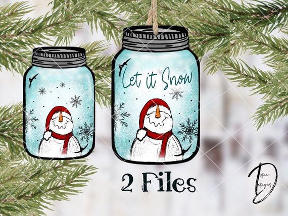 Let It Snow Mason Jar PNG, Winter Mason Jar, Jar, Mason Jar Earrings PNG, Mason Jar Digital File