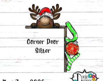Reindeer Corner Door Sitter, Joy Over Door Sitter, Christmas Door Sitter,