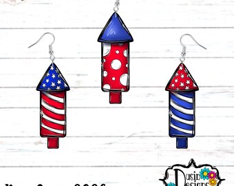 4th of July Firework PNG, Firework Earring PNg, Patriotic Earring PNg, Fireworks and Beer,