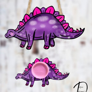 Purple Dinosaur, Stegosaurus PNG, Girl Stegosaurus Wall Hanger, Dinosaur PNG, Purple Stegosaurus