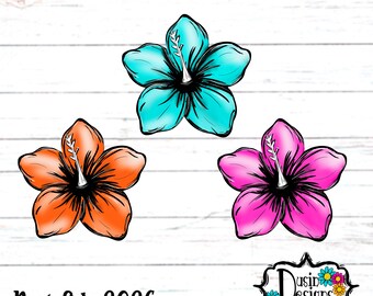 Tropical Flower PNG, Hawaiian Flower Png, Summer Flower PNG, Bright Colored Flower Png