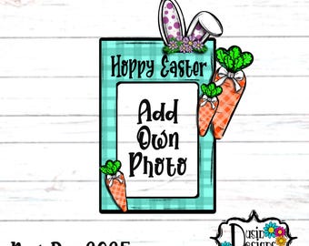 Easter Frame PNg, Bunny Frame PNG, Bunny PNG, Gnome PNG, Bunny Holding Sign