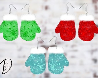 Snowflake Mittens, Christmas Mitten, Winter Mitten Ornament, Mitten Ornament, Png