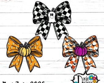 Pumpkin Bow Png,  Halloween Bow PNG, Bat bow Png, Ghost, Ghost Earrings