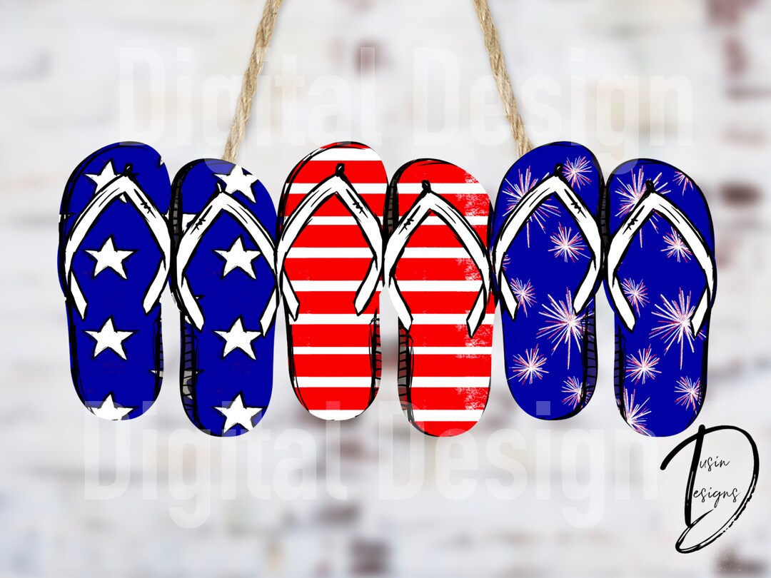 Flip Flop PNG, USA Flip Flop, Patriotic Flip Flop PNG, Flip Flop Door ...