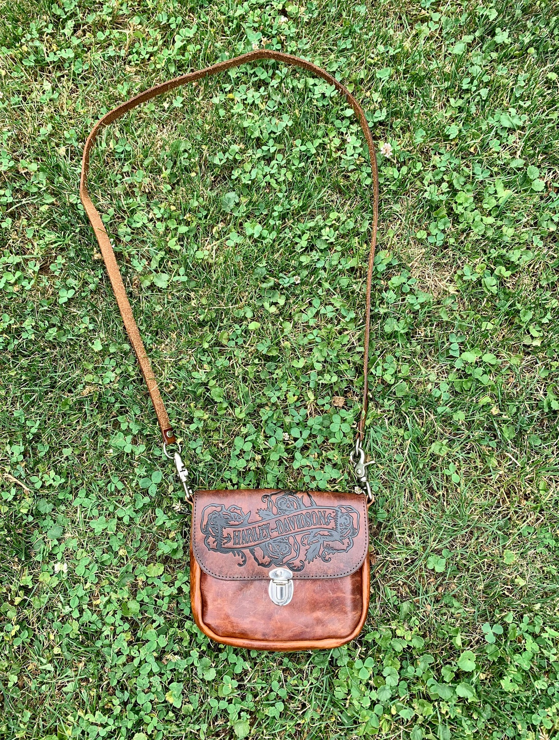 Leather HarleyDavidson Purse // Biker // Motorcycle Etsy