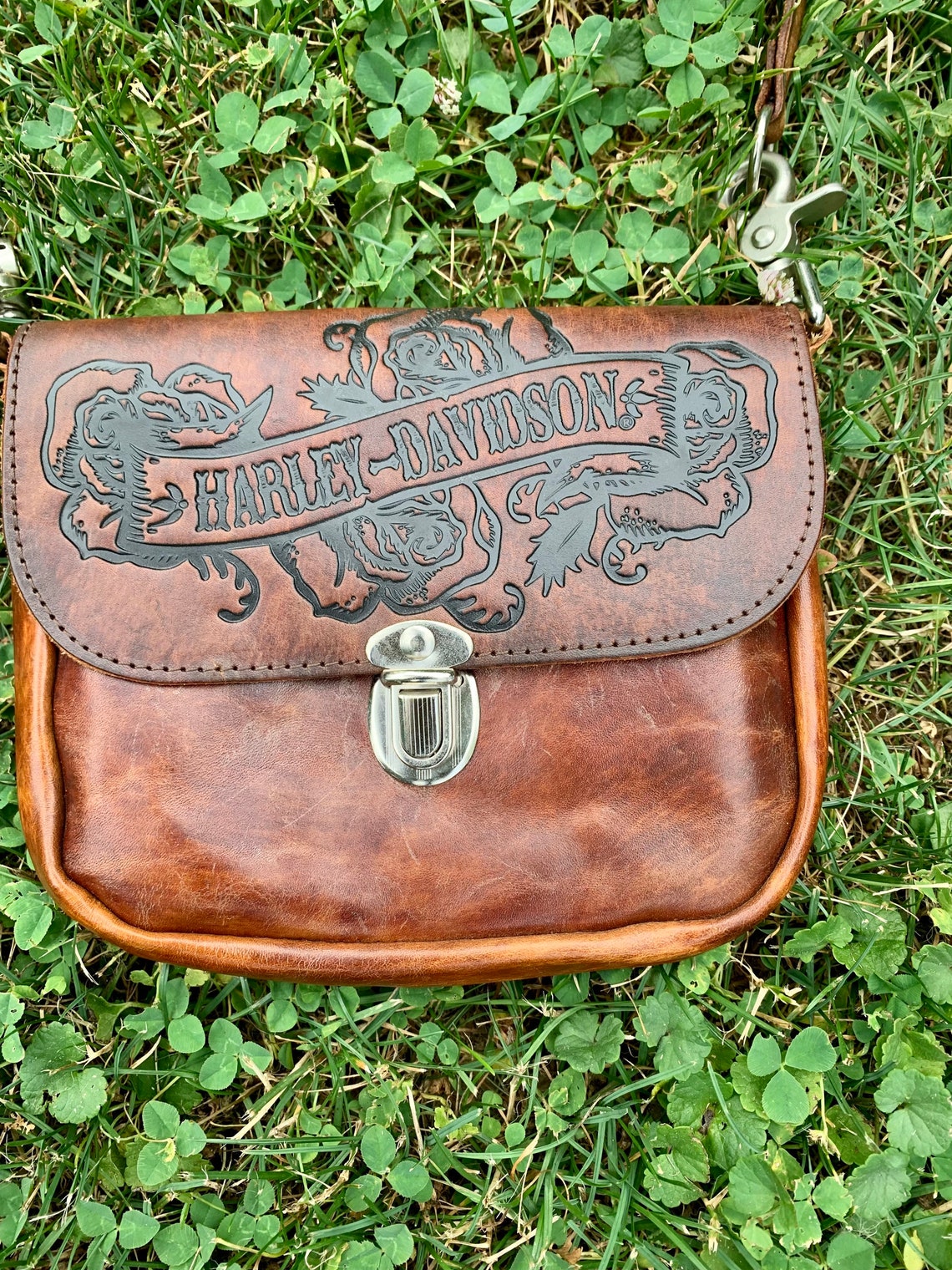Leather HarleyDavidson Purse // Biker // Motorcycle Etsy