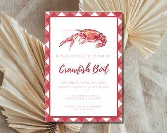 Invitación a hervir cangrejos / Fiesta de graduación de cangrejos / Ebullición de cangrejos digital / Cangrejos / Hervir mariscos / Invitación a hervir / Cangrejo cajún