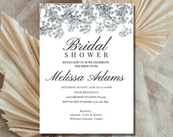 Bridal Shower Invitation | Printable Template | Instant Download | Fully Customizable | Print-At-Home