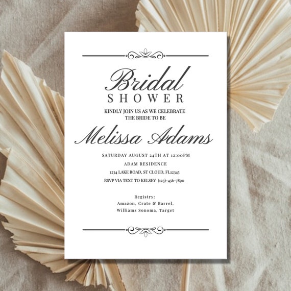 Bridal Shower Invitation Printable Template Instant | Etsy