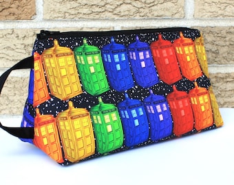 Dr. Who Toiletry Bag / Dr. Who Bag / Dr. Who Zippered Bag