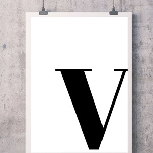 Matrimonio / Letra V / Imprimible / Rústico / Arte de pared / Casa de campo / Dormitorio / Baño / Oficina / Dormitorio / Impresión digital / Impresión descargable