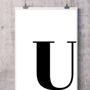 Matrimonio / Letra U / Imprimible / Rústico / Arte de pared / Casa de campo / Dormitorio / Baño / Oficina / Dormitorio / Impresión digital / Impresión descargable